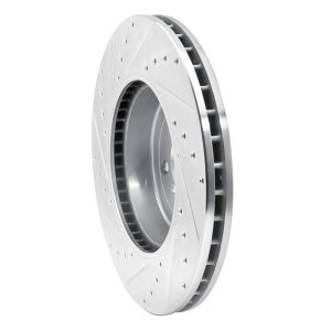 BMW 4 Series Brake Rotor (1) - Front Right - R1 Concepts - Drilled & Slotted - Silver - `17-`25